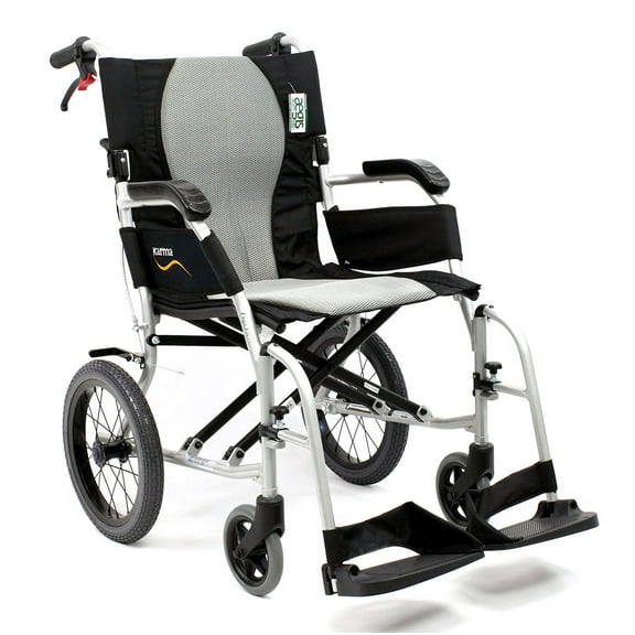Karman Healthcare Karman-S-2512F18S-TP Flight Transport Wheelchair Companion Brakes &18 in. Seat