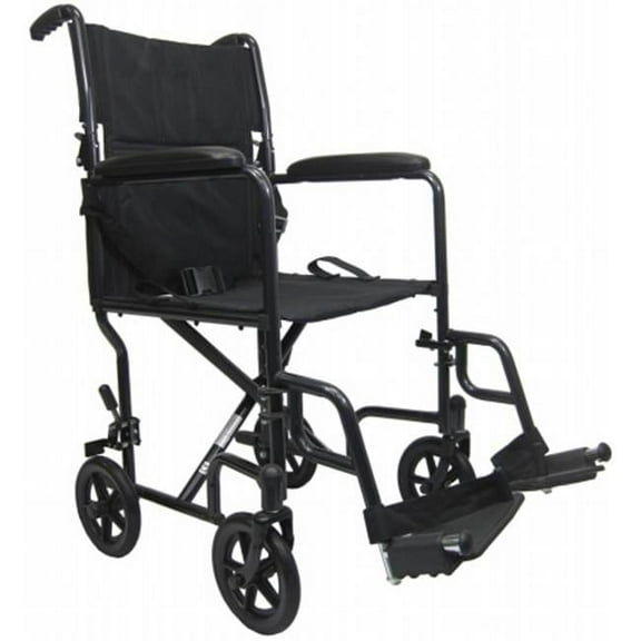 Karman Healthcare LT-2019-BK Transport Wheelchair-Black