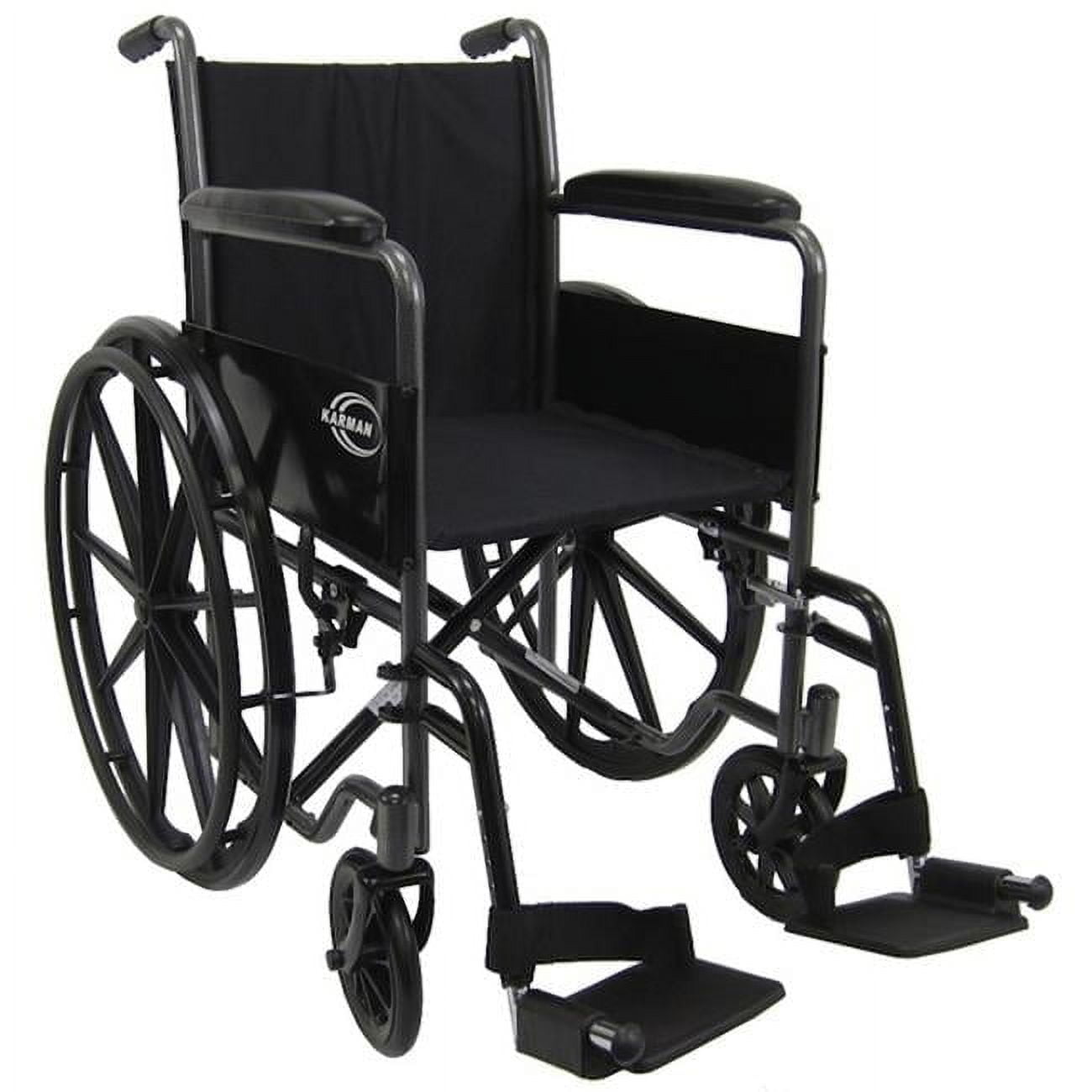 Karman Healthcare  LT-800T 16 in. seat 34 lbs. Lightweight Steel Wheelchair with Fixed Armrest
