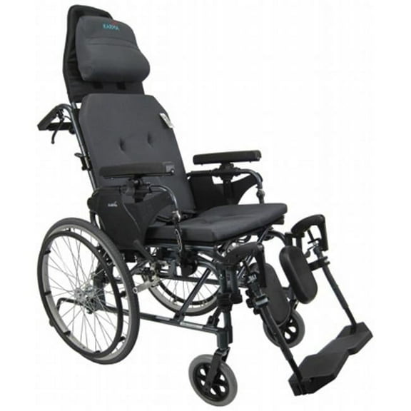 Karman Healthcare MVP502-16 Premium Reclining Wheelchair-Diamond Black