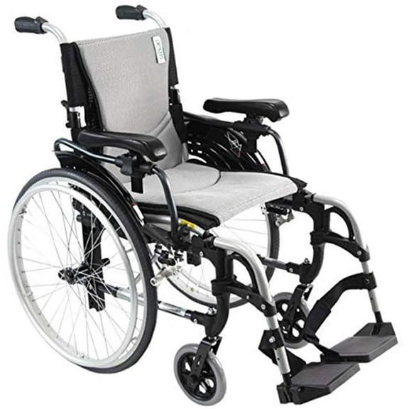 Karman Healthcare S-Ergo 305 16" Seat Width, Ultra Lightweight Ergonomic Wheelchair, Quick Release Wheels - 29 lbs in Pearl Silver
