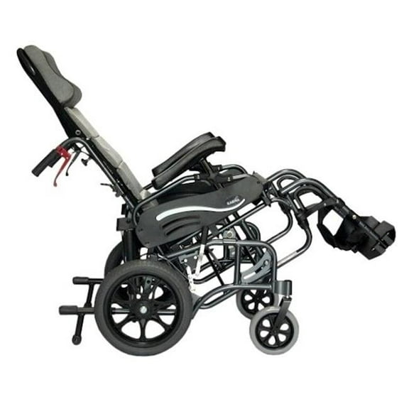 Karman Healthcare  VIP515 18 in. seat Tilt in Space Reclining Transport Wheelchair with Elevating Legrest