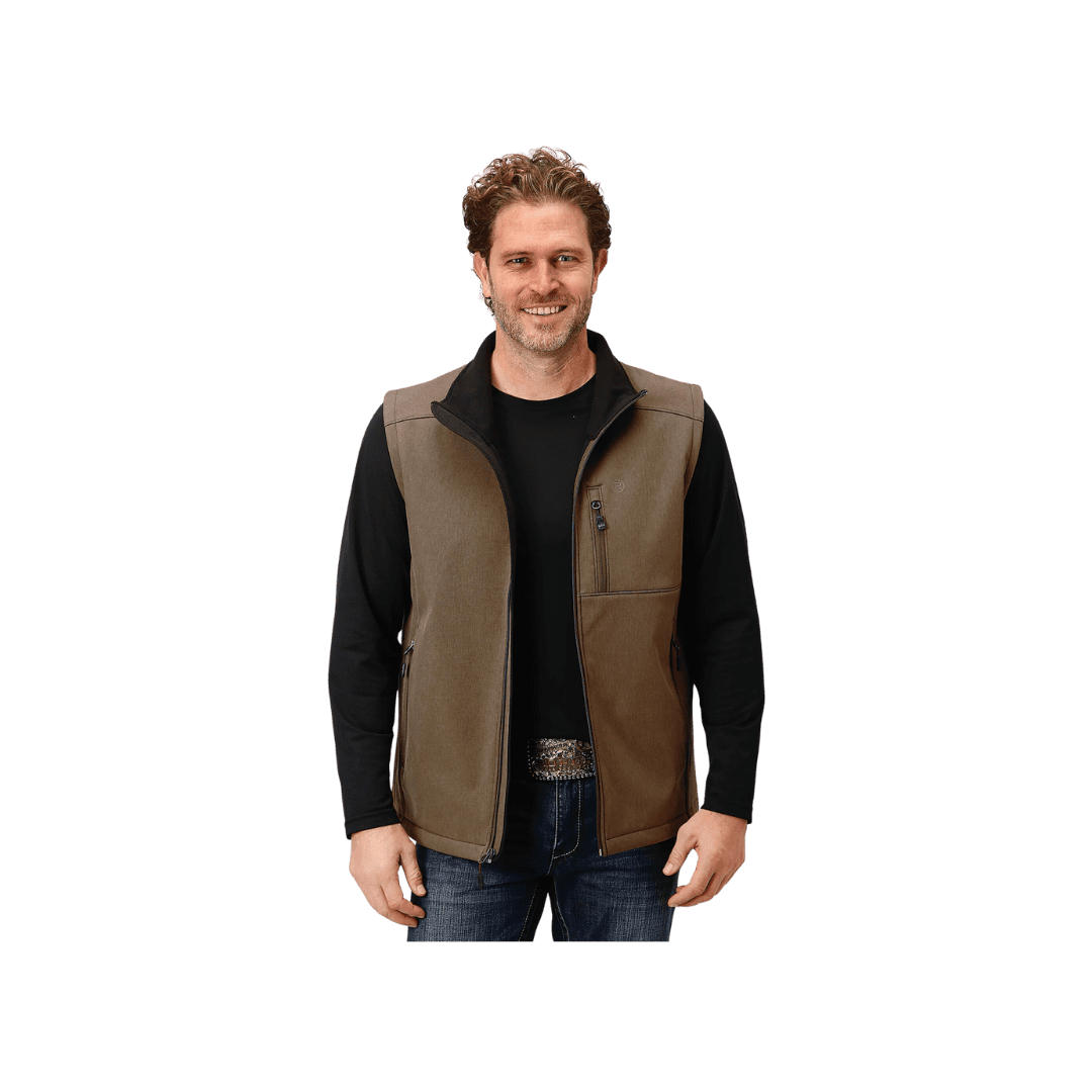 Karman Roper Men's Heather Mocha Soft Shell Brown Vest - Walmart.com