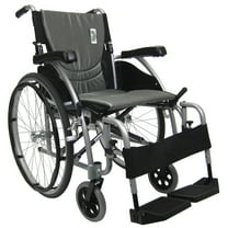 Karman S-115 Ergonomic Ultra Lightweight Manual Wheelchair with Quick Release Axles, Pearl Silver, 18" Seat Width