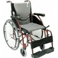 thumbnail image 1 of Karman S-Ergo115F18RS Ultra Lightweight Ergonomic Wheelchair with 18" Seat Width, Swing Away Footrest in Red, Fixed Wheel & Free Wheelchair Seatbelt!, 1 of 1