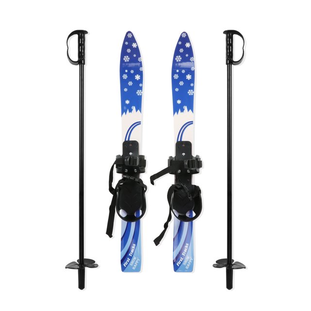 Karmas Product Kids Skis and Poles with Bindings for Age 24 Beginner