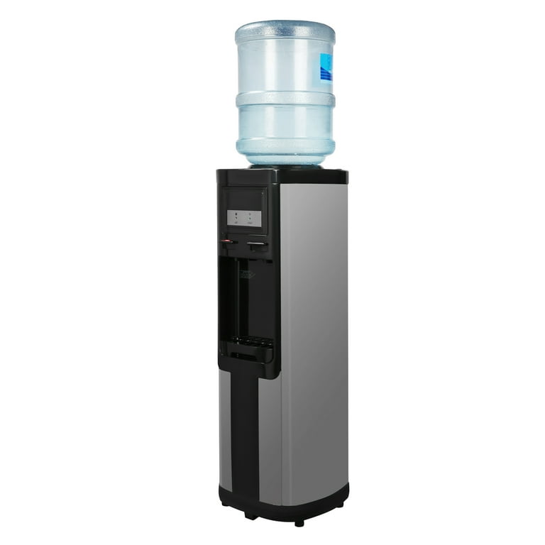 Mist Top Loading Water Cooler with Child Safety Lock, 3 Temperature Options, Holds 3 and 5 Gallon Bottles- Black