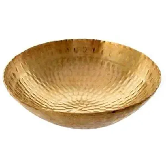 Karmbhumi Brass Hammered Kadhai Pital Kadai Without Handle Karahi Frying Pan for Cooking Serving (1000 ML)
