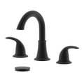 thumbnail image 1 of Karmel Double Handle Matte Black Widespread Bathroom Faucet with Drain Assembly with Overflow, 1 of 1