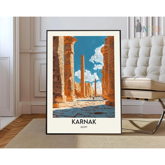 Karnak Luxor Egypt Temple Poster, Unframed Paper Poster 8x10in