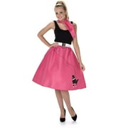 Karnival Costumes 50s Style Dark Pink Poodle Skirt And Necktie Womens Costume Medium 10-12
