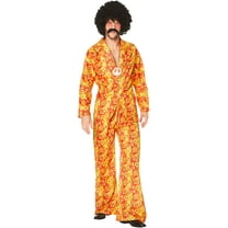 Karnival Costumes 70s Groovy Floral Suit Men's Costume Small 34-36