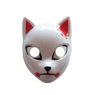 LIQUID Anime Demon Slayer Foxes Mask Hand-painted Japanese Mask Half Face  Mask Festival Ball Kabuki Kitsune Masks Cosplay Prop 