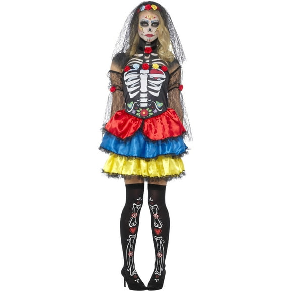Day Of The Dead Senorita Skeleton Dress Women's Costume X-Small 2-4