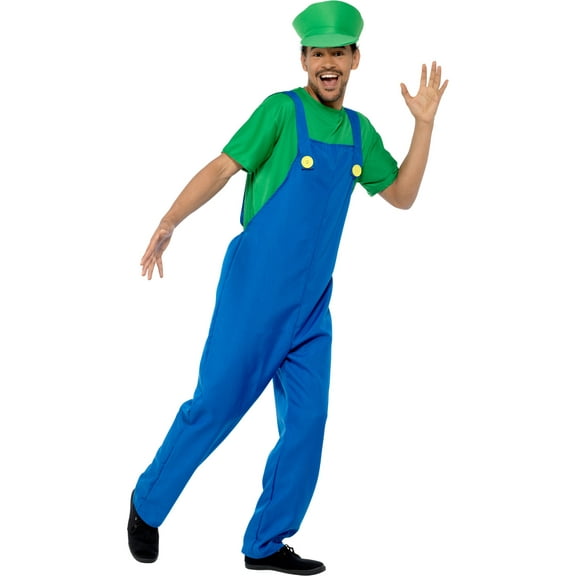Green Plumber Video Game Guy Men's Costume Large 42-44