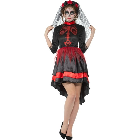 Karnival Costumes Red Day Of The Dead Senorita Women's Costume Medium 10-12