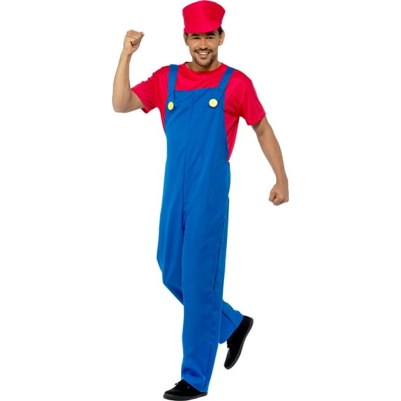 Red Plumber Video Game Guy Men's Costume Large 42-44