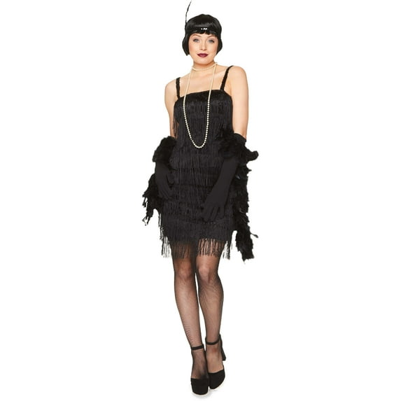 Karnival Costumes Roaring 20s 1920 Black Flapper Dress Women's Costume Large 14-16