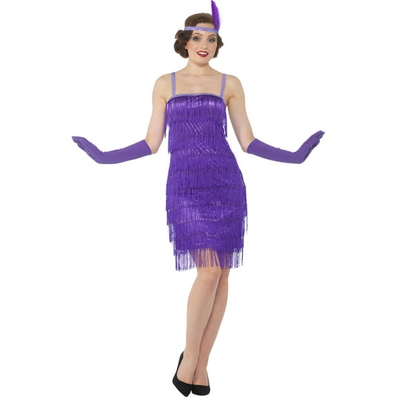 Roaring 20s 1920 Purple Flapper Dress Women's Costume X-Large 18-20