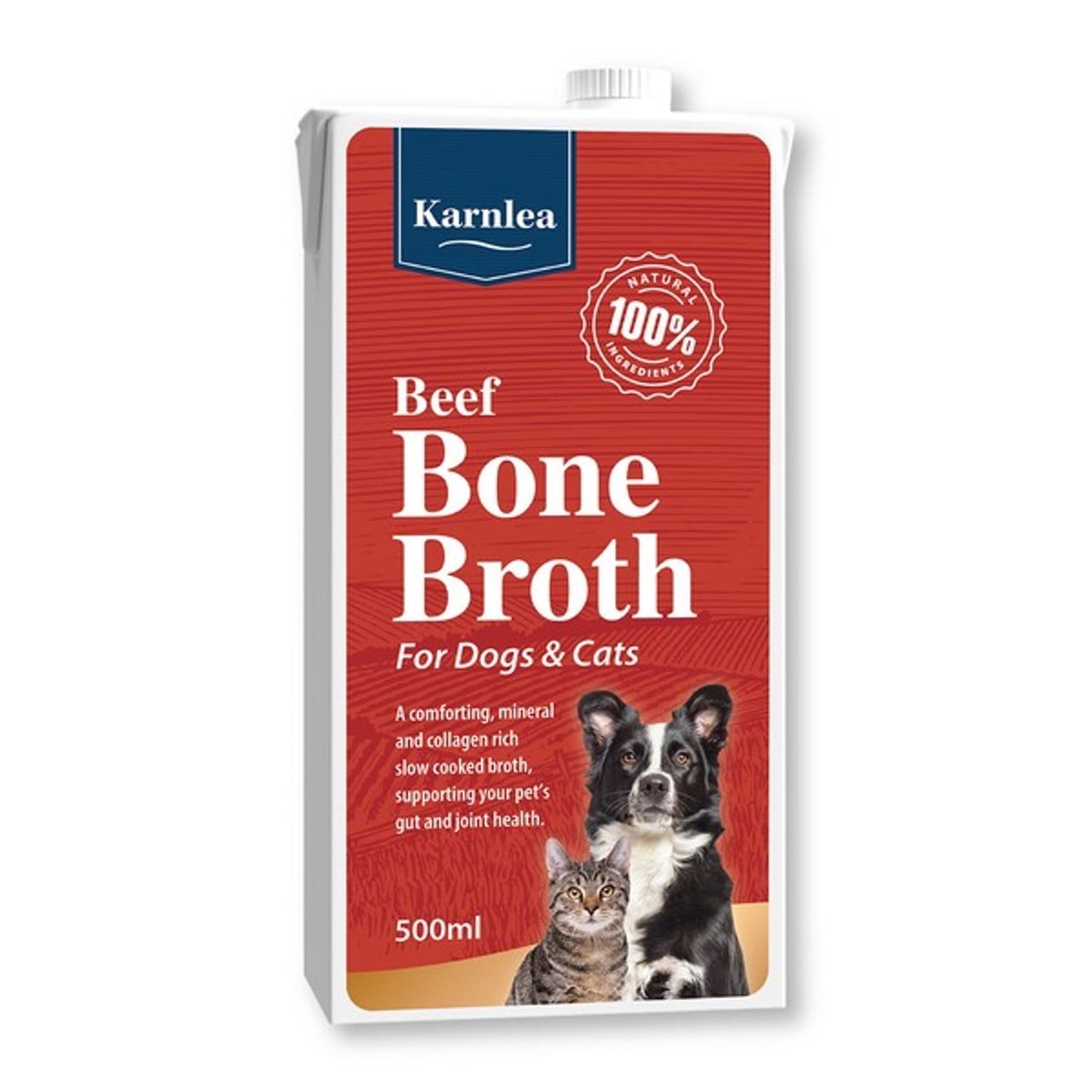 Karnlea Beef Bone Broth for Dogs Treats and Cats Treats 500ml Case of 1