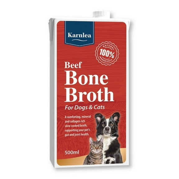 Karnlea Beef Bone Broth for Dogs Treats and Cats Treats 500ml Case of 1