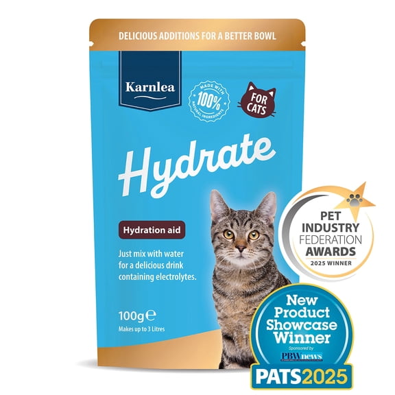 Karnlea Hydrate Hydration Aid for Cats, Electrolyte Drink Mix & Food Topper, 3.5 oz