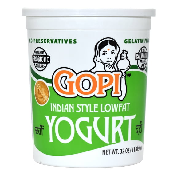 Gopi Low Fat Plain Yogurt, 32 oz, Natural Dahi