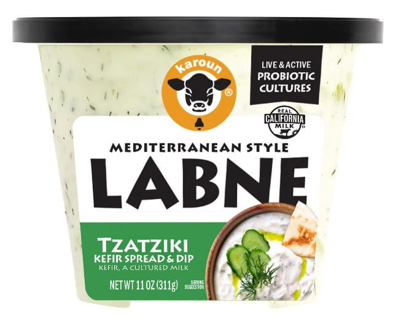 Karoun Dairies Mediterranean Style Labne Tzatziki Kefir Spread & Dip, 11 oz, Cold, Gluten Free