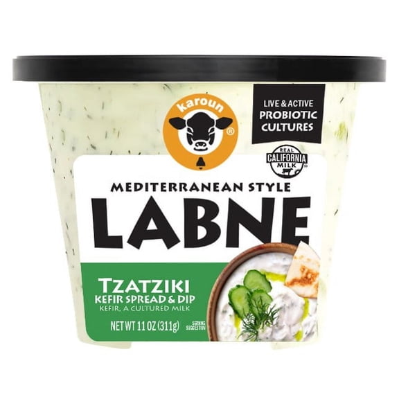 Karoun Dairies Mediterranean Style Labne Tzatziki Kefir Spread & Dip, 11 oz, Cold, Gluten Free