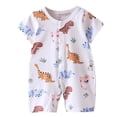thumbnail image 1 of Karoyedx Baby Boy Summer Clothes Baby Boys Sleeveless Romper One Piece Straps Overalls Jumpsuit Summer Smocked Clothes Light Blue Size,18-24 Months, 1 of 4