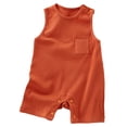 thumbnail image 1 of Karoyedx Baby Boys Jumpsuit Baby Boy Sleeveless Romper Infant Solid Tank Bodysuit Jumpsuit One-Piece Summer Romper Orange Size,9-12 Months, 1 of 5