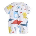 thumbnail image 1 of Karoyedx Baby Boys Rompers Baby Boy Clothes Short Sleeve Romper Embroidery Newborn Infant One Piece Outfit Dark Blue Size,3-6 Months, 1 of 5