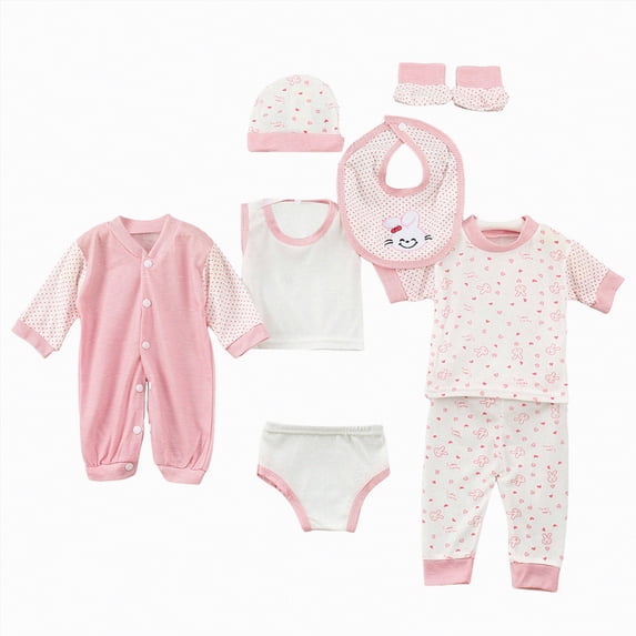 Karoyedx Baby Clothes Boy Fall Baby Girl Outfits Newborn Girl Clothes Preemie Baby Outfit Pants Layette New Born Boy Clothing Set Pink Size,0-3 Months