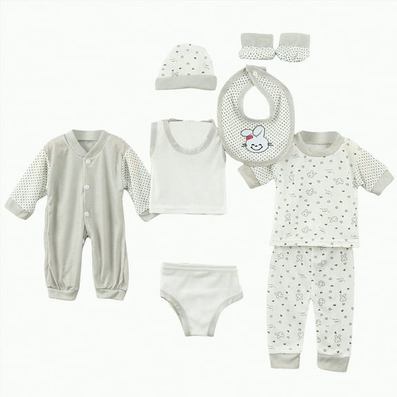 Karoyedx Baby Clothes for Girls Fall Baby Girl Outfits Newborn Girl Clothes Preemie Baby Outfit Pants Layette New Born Boy Clothing Set Grey Size,0-3 Months