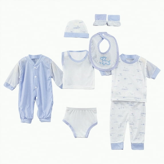 Karoyedx Baby Clothes Unisex Clothing Sets for Baby Boy Baby Layette Gift Set for Boys or Girls - Unisex Newborn Baby Clothes Blue Size,0-3 Months