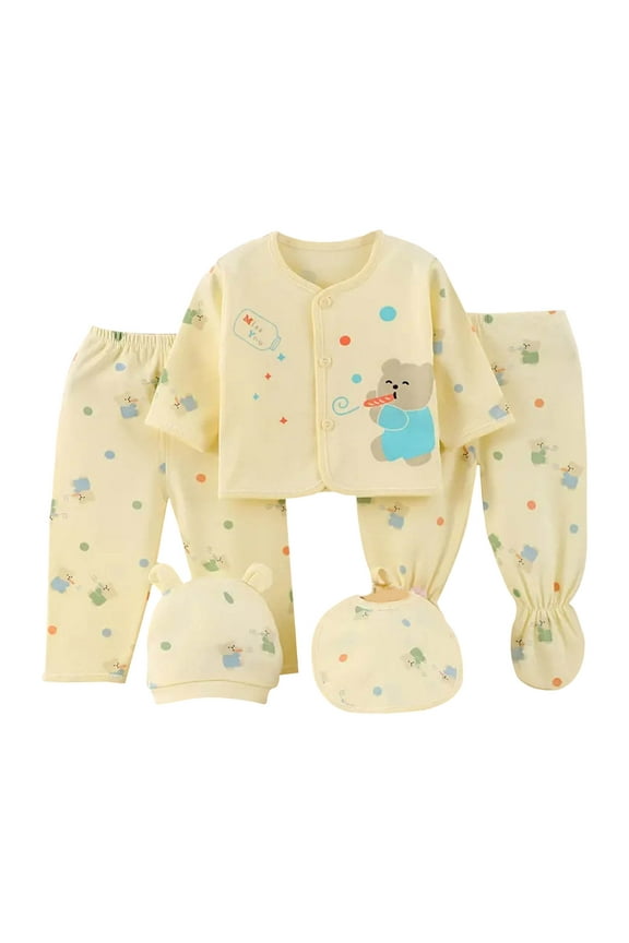 Baby Girl Layette Set New Born Clothes Cotton Layette Gift Set Unisex Baby Outfit and Accessories Newborn Must Haves Yellow Size,0-3 Months