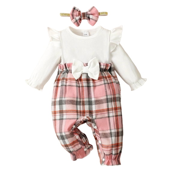 Karoyedx Baby Girl Newborn Clothes Newborn Baby Boy Girl Romper Clothes Infant Solid Ribbed Bodysuit Jumpsuit Outfits Pink Size,3-6 Months