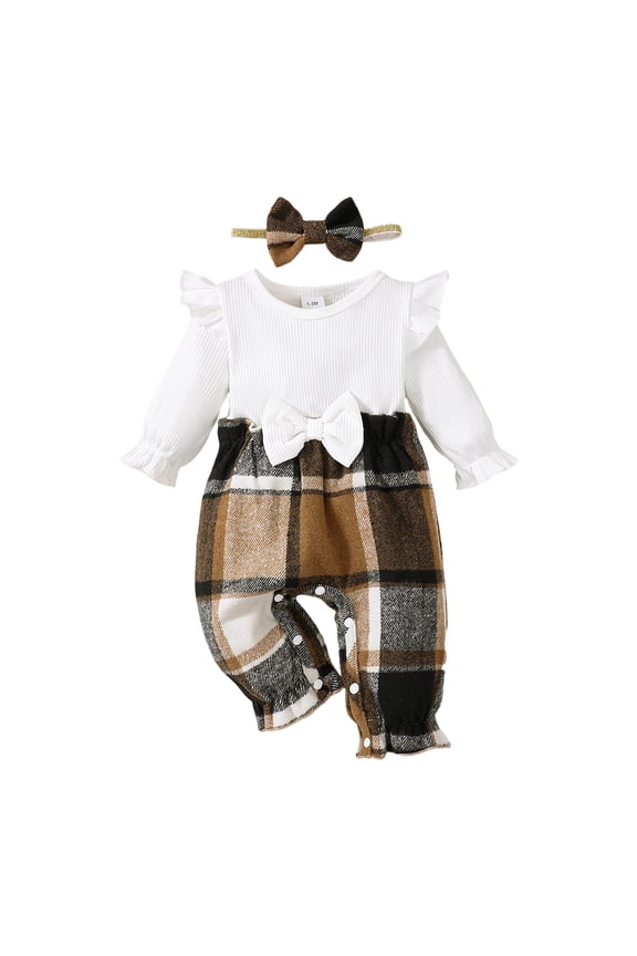Baby Girl Romper Newborn Baby Girl Clothes Jumpsuits Clothes Short Sleeve Rompers Winter Clothes for Baby Khaki Size,6-9 Months