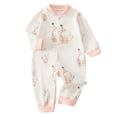 thumbnail image 1 of Karoyedx Baby Girls Winter Rompers Baby Girl Boy Clothes Long Sleeve Romper One Piece Jumpsuit First Birthday Outfit Spring Fall Winter Pink Size,9-12 Months, 1 of 7