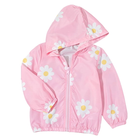Karoyedx Baby Rain Jacket Girls Hooded Jackets Kids Waterproof Windbreaker Lightweight Rain Coats with Pockets Pink Size,9-10 Years