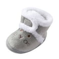 thumbnail image 1 of Karoyedx Baby Winter Boots Boy Girls Cowgirl Boots Toddler Slippers Girl Boy House Shoes Fuzzy Hard Bottom Winter Boots Baby Cozy Walking Sock Shoes Grey Size,6, 1 of 5