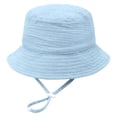 thumbnail image 1 of Karoyedx Beach Hat for Kids Boys Newborn Baby Sun Hat Breathable Muslin Cotton Infant Bucket Cap Adjustable Wide Brim Summer Beach Grey Size,6-12 Months, 1 of 3