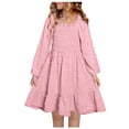 thumbnail image 1 of Karoyedx Birthday Girl Dress Toddler Tulle Dress Girl Long Sleeve Tutu Dress Kids Ribbed Dresses Holiday Birthday Outfits Girls Pink Size,4-5 Years, 1 of 7
