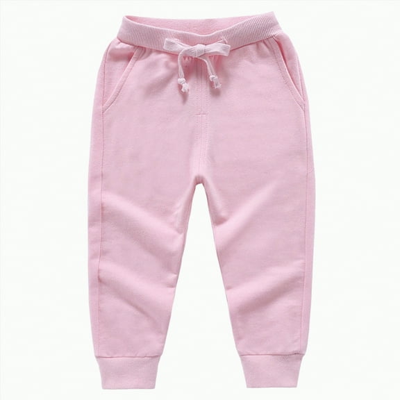 Karoyedx Boys Athletic Pants Boys Cotton Sweatpants Casual Waist Cargo Pants Baggy Trendy Comfy Lounge Athletic Sweat Pant with Pockets Pink Size,3-4 Years