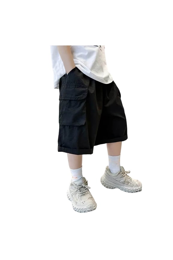 Boys Basketball Shorts Boys Youth Running Shorts Lightweight Breathable Athletic Shorts Black Size,9-10 Years