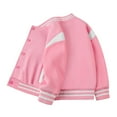 thumbnail image 1 of Karoyedx Boys Bomber Jacket With Hood Kids Baseball Jackets Casual Varsity Jacket School Bomber Jackets Hot Pink Size,3-4 Years, 1 of 4