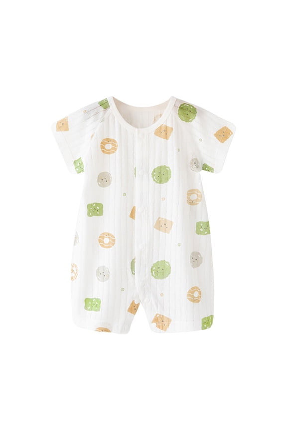 Boys Clothes Baby Romper - Baby Infant Boys Girls One Piece Short Sleeve Cartoon Jumpsuits Summer Playwear Green Size,0-3 Months
