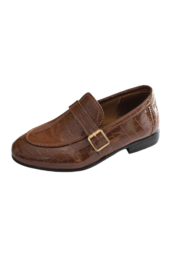 Boys Dress Sneakers Boys Girls Dress Shoes Kids School Uniform Formal Casual Oxfords for Toddler Little Kid Brown Size,12