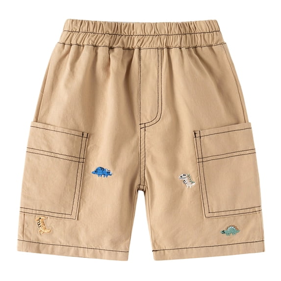 Karoyedx Boys Fashion Toddler Baby Boy Elastic Waist Shorts Kids Fashion Drawstring Pull On Athletic Shorts Summer Clothes Khaki Size,2-3 Years