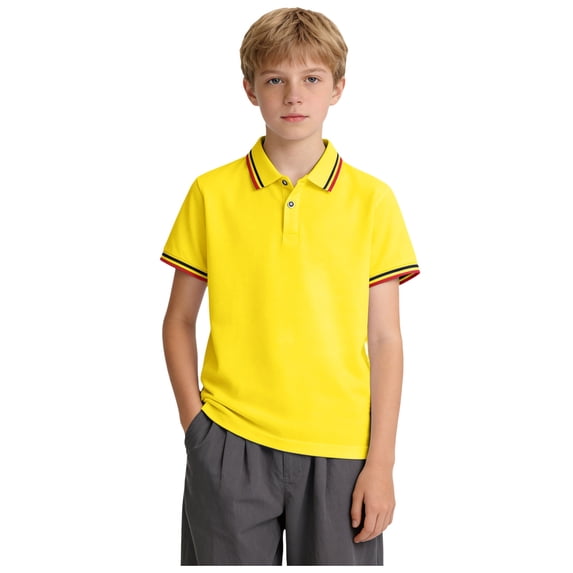 Karoyedx Boys Fashion Toddler Baby Boy Summer Golf Top Short Sleeve Collared Tee Polo Shirt Yellow Size,3-4 Years